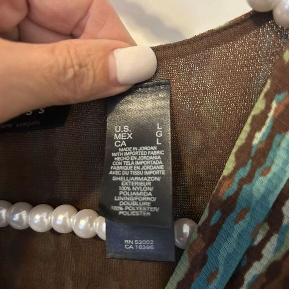 Axcess Babydoll Tank Top Size L striped Chiffon Empire Waist Y2K boho 70s peasan - Picture 8 of 12